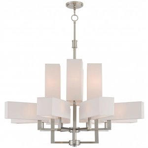 Livex Lighting Rubix 12 Light Foyer Chandelier in Brushed Nickel