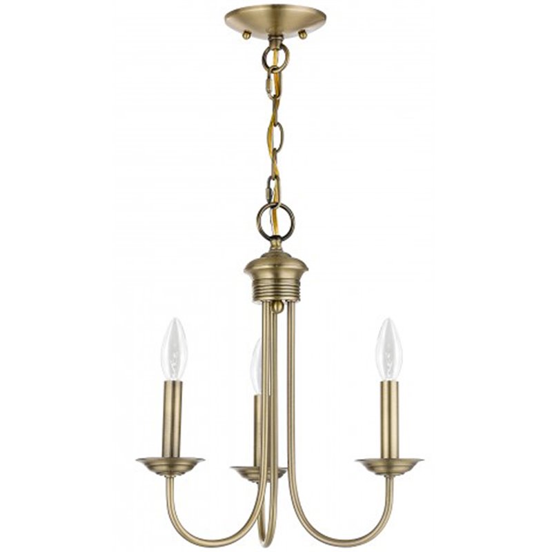 Livex Lighting Estate 3 Light Chandelier in Antique Brass
