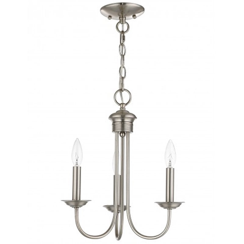 Livex Lighting Estate 3 Light Chandelier in Brushed Nickel