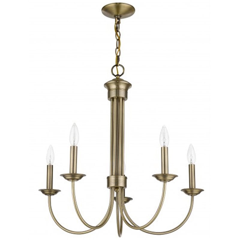 Livex Lighting Estate 5 Light Chandelier in Antique Brass