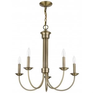 Livex Lighting Estate 5 Light Chandelier in Antique Brass