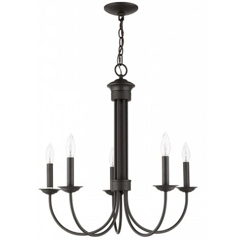 Livex Lighting Estate 5 Light Chandelier in Bronze