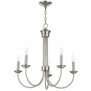 Livex Lighting Estate 5 Light Chandelier in Brushed Nickel