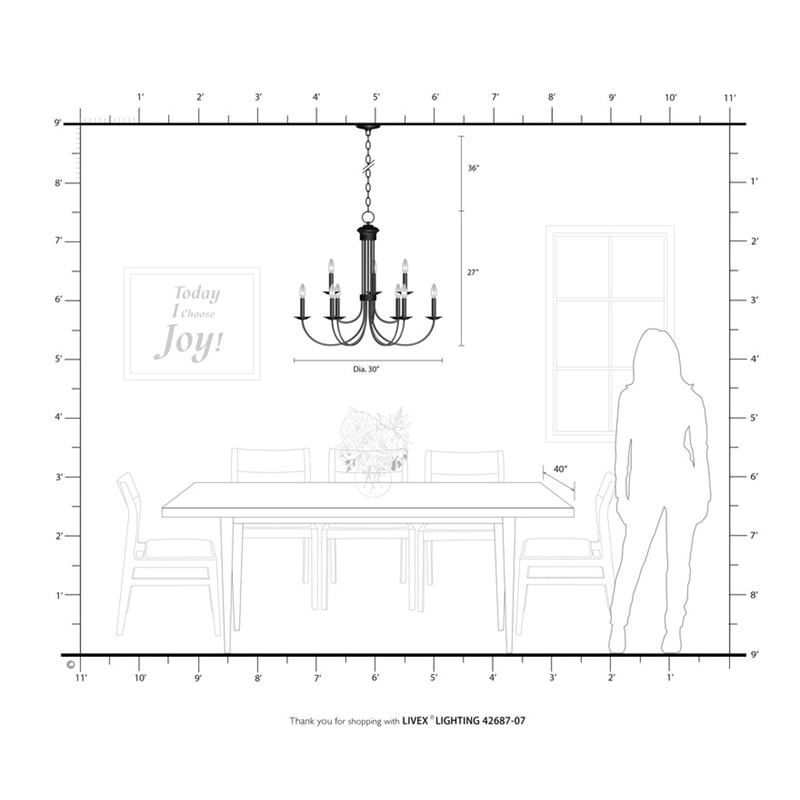 Livex Lighting Estate 9 Light Chandelier in Bronze