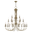 Livex Lighting Estate 15 Light Foyer Chandelier in Antique Brass
