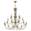 Livex Lighting Estate 15 Light Foyer Chandelier in Antique Brass
