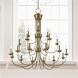 Livex Lighting Estate 15 Light Foyer Chandelier in Antique Brass