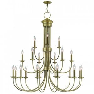 Livex Lighting Estate 15 Light Foyer Chandelier in Antique Brass