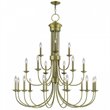Livex Lighting Estate 15 Light Foyer Chandelier in Antique Brass