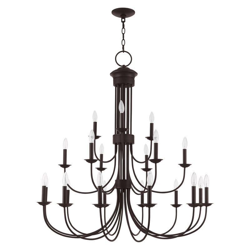 Livex Lighting Estate 15 Light Foyer Chandelier in Bronze
