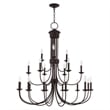 Livex Lighting Estate 15 Light Foyer Chandelier in Bronze