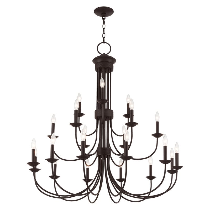 Livex Lighting Estate 15 Light Foyer Chandelier in Bronze