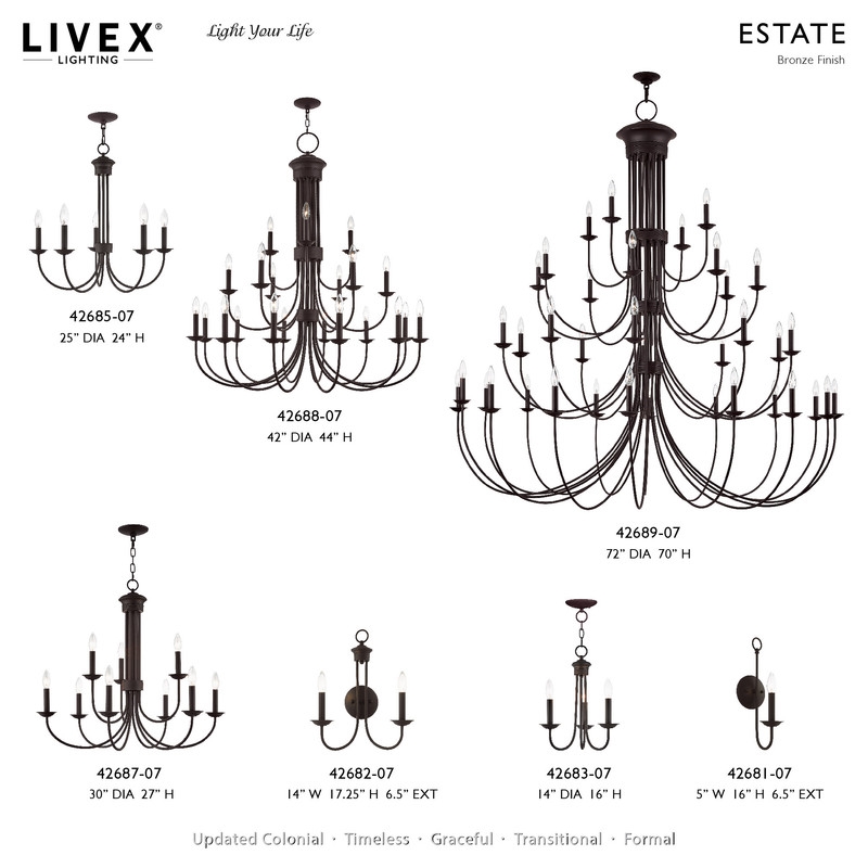 Livex Lighting Estate 15 Light Foyer Chandelier in Bronze