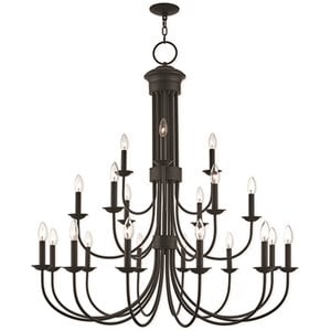 Livex Lighting Estate 15 Light Foyer Chandelier in Bronze