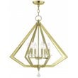 Livex Lighting Diamond 6 Light Chandelier in Polished Brass