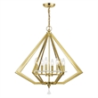 Livex Lighting Diamond 8 Light Chandelier in Polished Brass