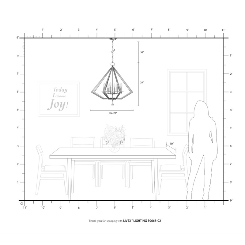 Livex Lighting Diamond 8 Light Chandelier in Polished Brass