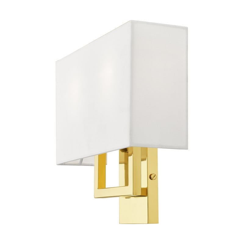Livex Lighting Pierson 2 Light ADA Wall Sconce in Polished Brass