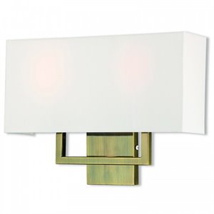Livex Lighting Pierson 2 Light ADA Wall Sconce in Antique Brass