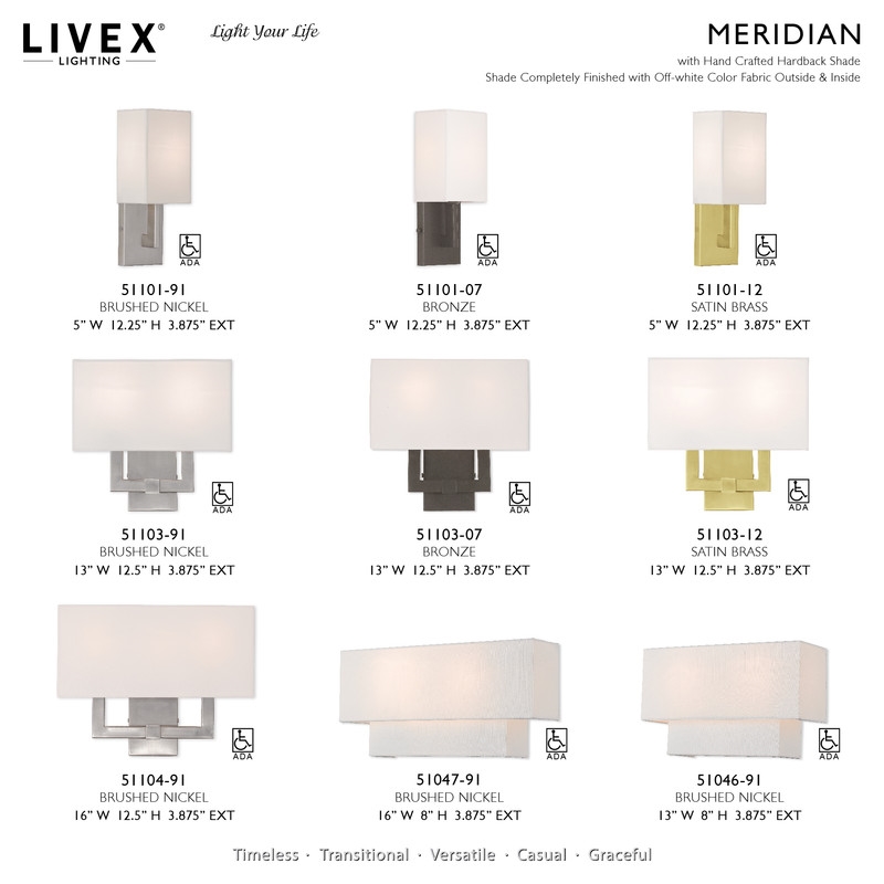 Livex Lighting Claremont 2 Light ADA Wall Sconce in Brushed Nickel