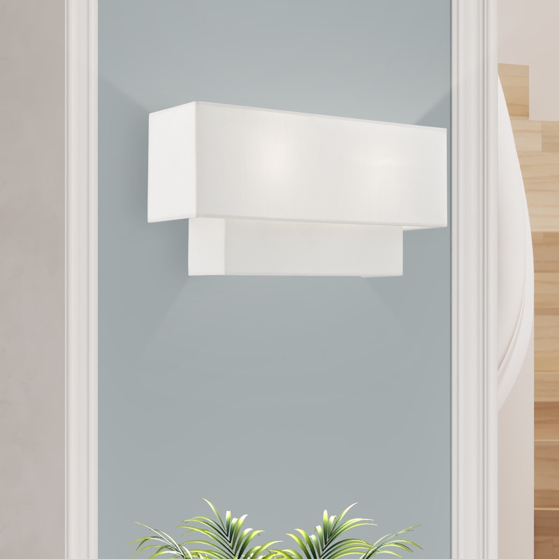 Livex Lighting Claremont 2 Light ADA Wall Sconce in Brushed Nickel