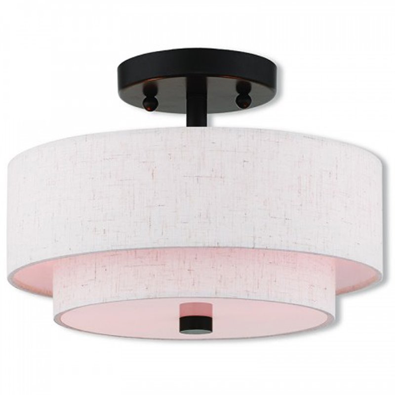 Livex Lighting Claremont 2 Light Semi Flush Mount in English Bronze