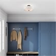 Livex Lighting Monroe 3-Light Metal/Fabric Ceiling Mount in English Bronze