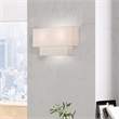 Livex Lighting 2-Light Metal & Fabric ADA Wall Sconce in English Bronze/Oatmeal