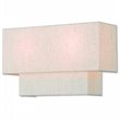 Livex Lighting 2-Light Metal & Fabric ADA Wall Sconce in English Bronze/Oatmeal