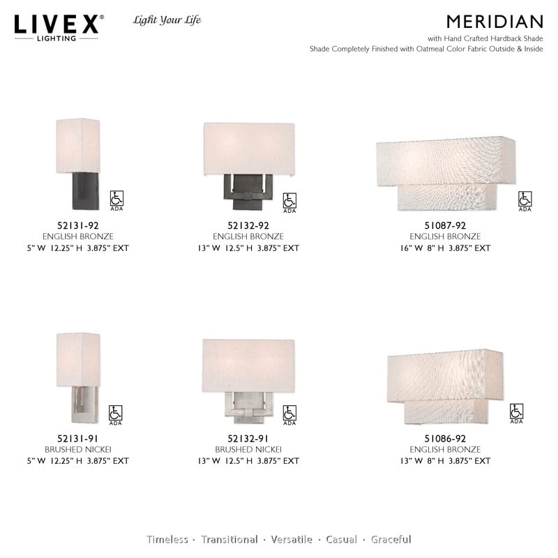 Livex Lighting Claremont 2 Light ADA Wall Sconce in English Bronze