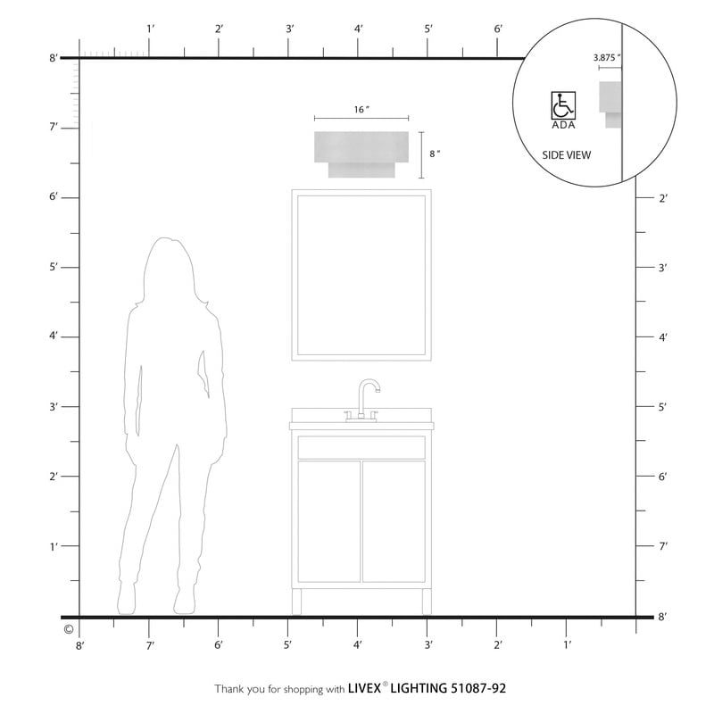 Livex Lighting Claremont 2 Light ADA Wall Sconce in English Bronze