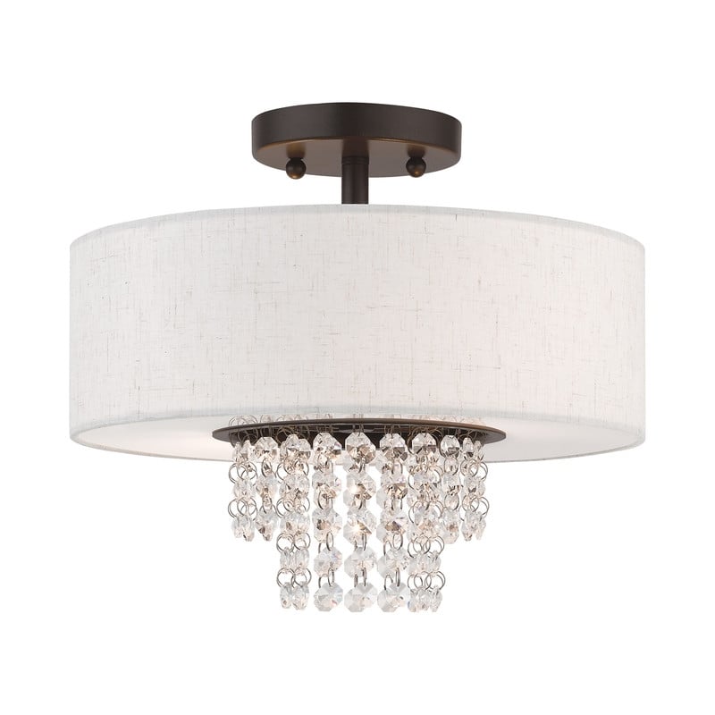Livex Lighting Carlisle 2 Light Semi Flush Mount in English Bronze
