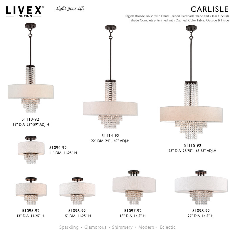Livex Lighting Carlisle 2 Light Semi Flush Mount in English Bronze