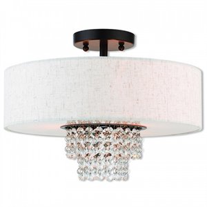 Livex Lighting Carlisle 3 Light Semi Flush Mount in English Bronze