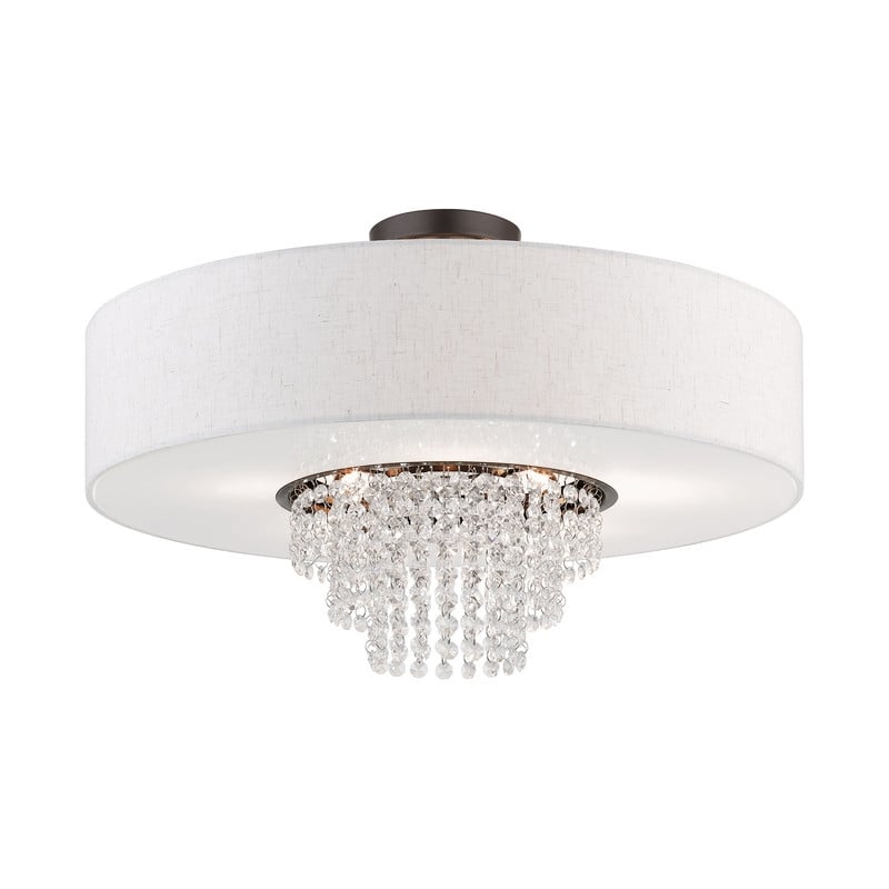 Livex Lighting Carlisle 5 Light Semi Flush Mount in English Bronze