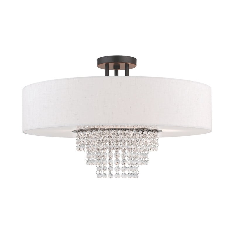 Livex Lighting Carlisle 5 Light Semi Flush Mount in English Bronze