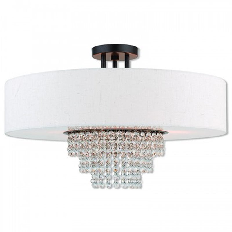 Livex Lighting Carlisle 5 Light Semi Flush Mount in English Bronze