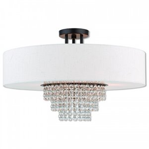 Livex Lighting Carlisle 5 Light Semi Flush Mount in English Bronze