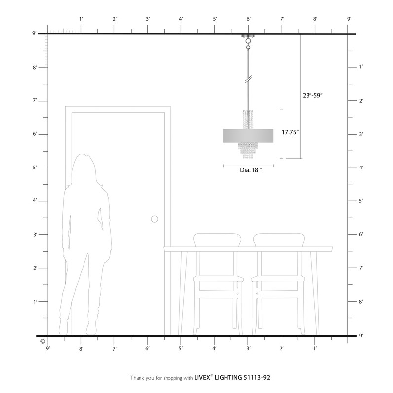 Livex Lighting Carlisle 4 Light Pendant Light in English Bronze