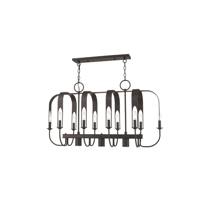 Livex Lighting Addison 13 Light Linear Chandelier in English Bronze