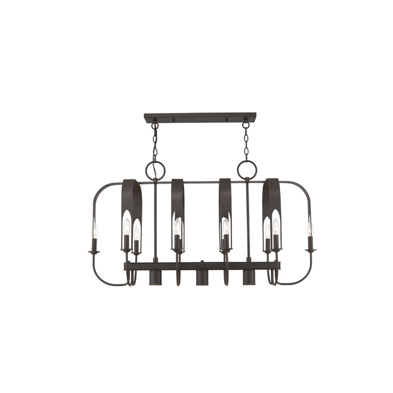 Livex Lighting Addison 13 Light Linear Chandelier in English Bronze