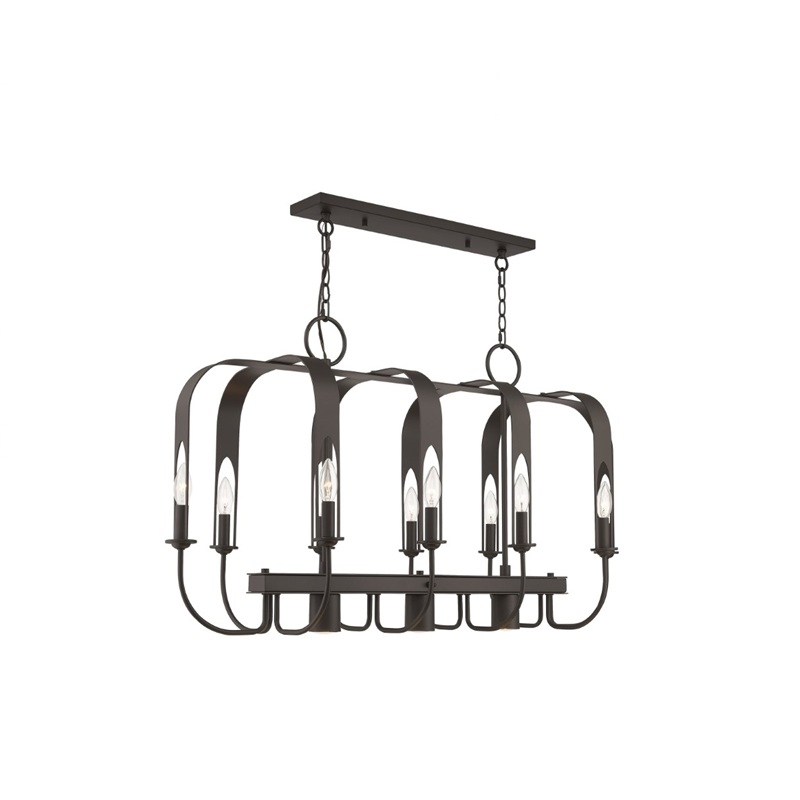 Livex Lighting Addison 13 Light Linear Chandelier in English Bronze