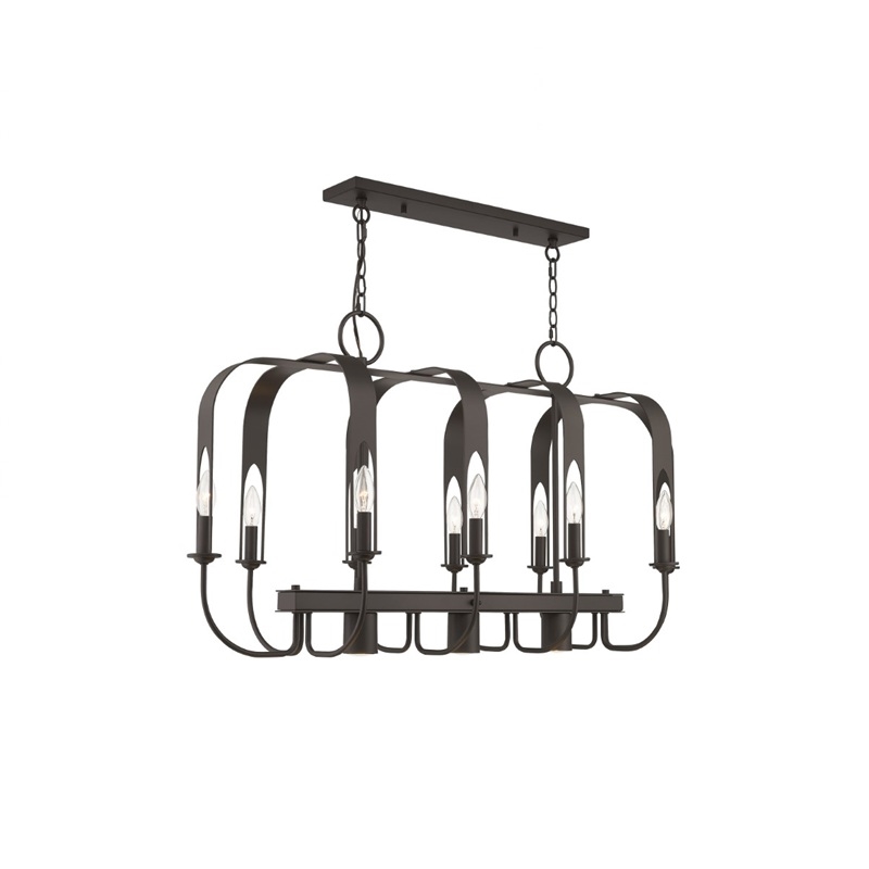 Livex Lighting Addison 13 Light Linear Chandelier in English Bronze