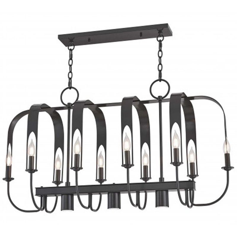 Livex Lighting Addison 13 Light Linear Chandelier in English Bronze