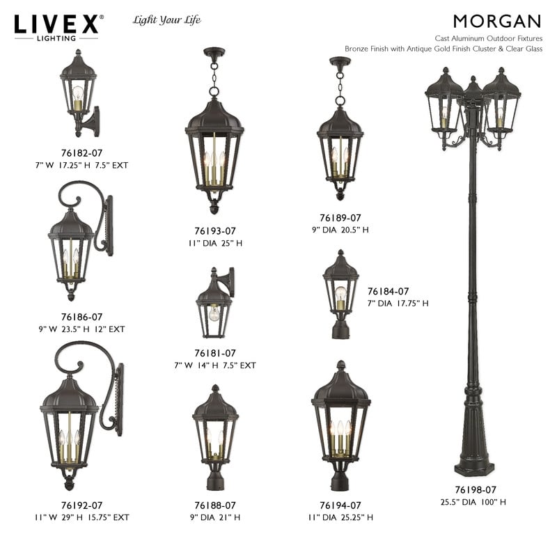 Livex Lighting Morgan Outdoor Post Lantern in Bronze