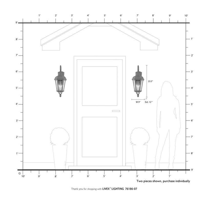 Livex Lighting Morgan 2 Light Outdoor Wall Lantern in Bronze