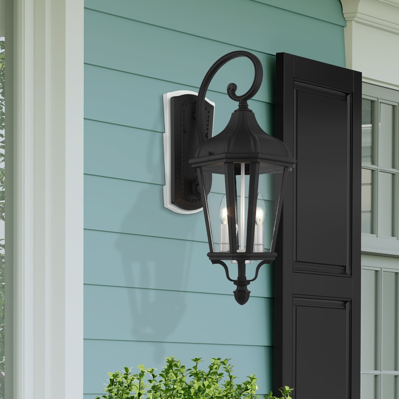 Livex Lighting Morgan 2 Light Outdoor Wall Lantern in Textured Black