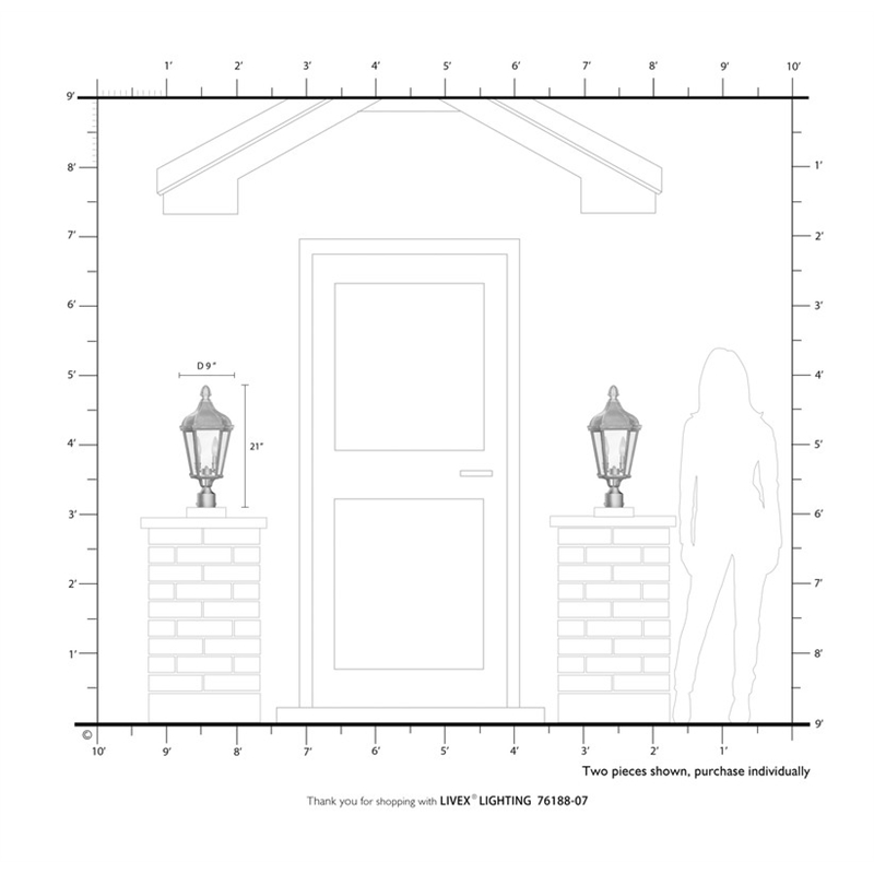 Livex Lighting Morgan 2 Light Outdoor Post Lantern in Bronze