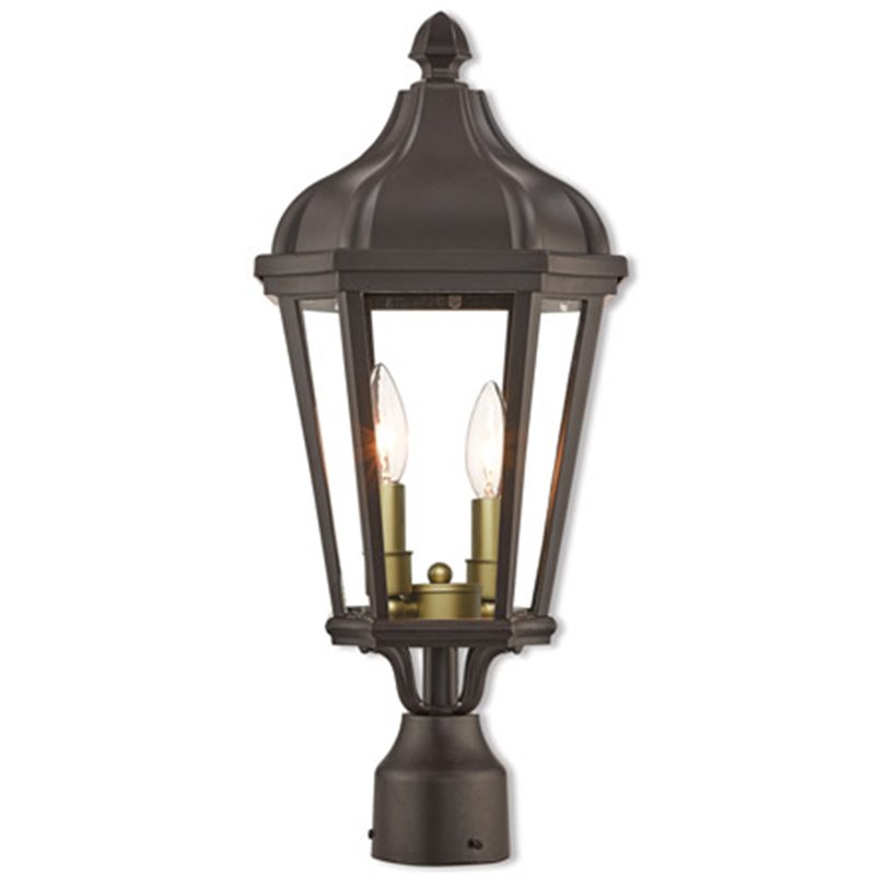 Livex Lighting Morgan 2 Light Outdoor Post Lantern in Bronze