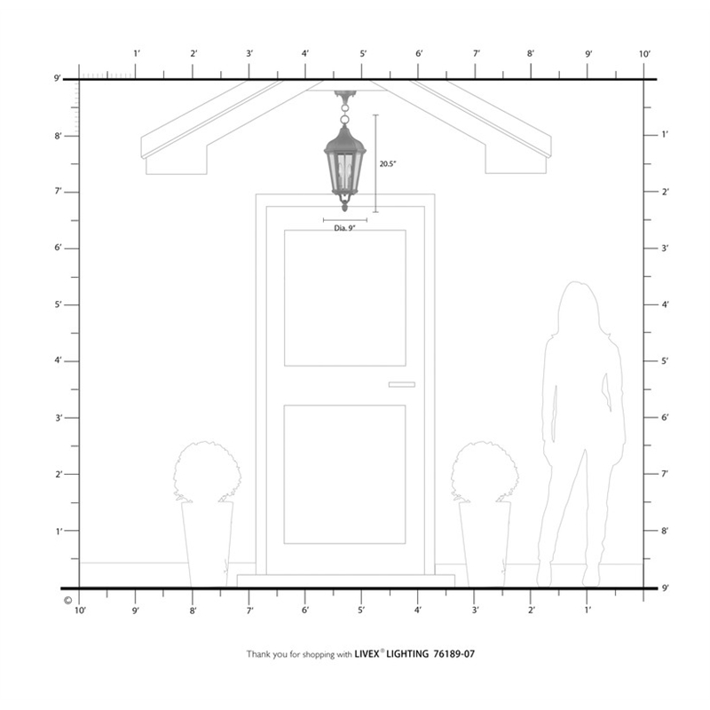 Livex Lighting Morgan 2 Light Outdoor Hanging Lantern in Bronze